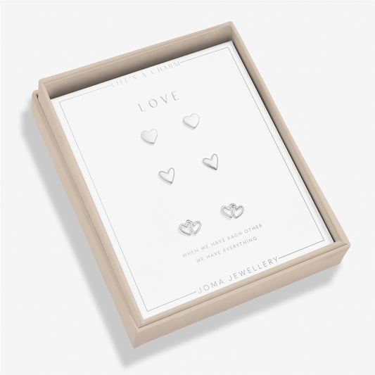 Joma Boxed Love Set of 3 Stud Earrings