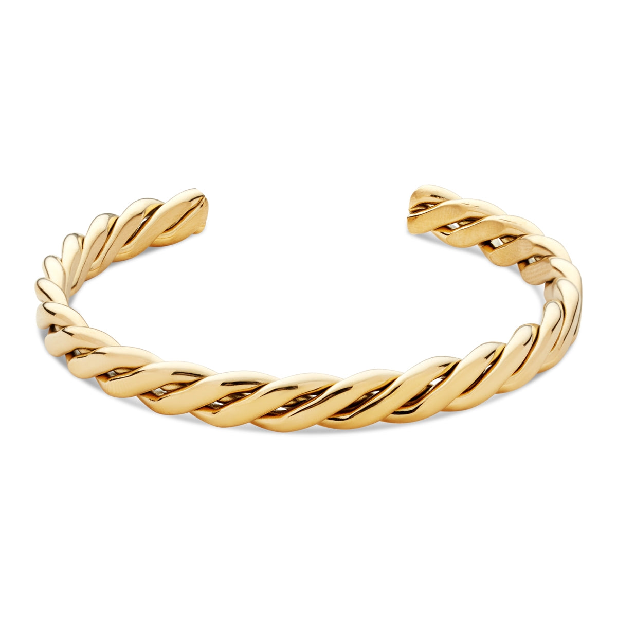 Over & Over 14k Gold Plated Thin Twist Bangle