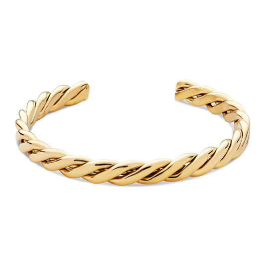 Over & Over 14k Gold Plated Thin Twist Bangle