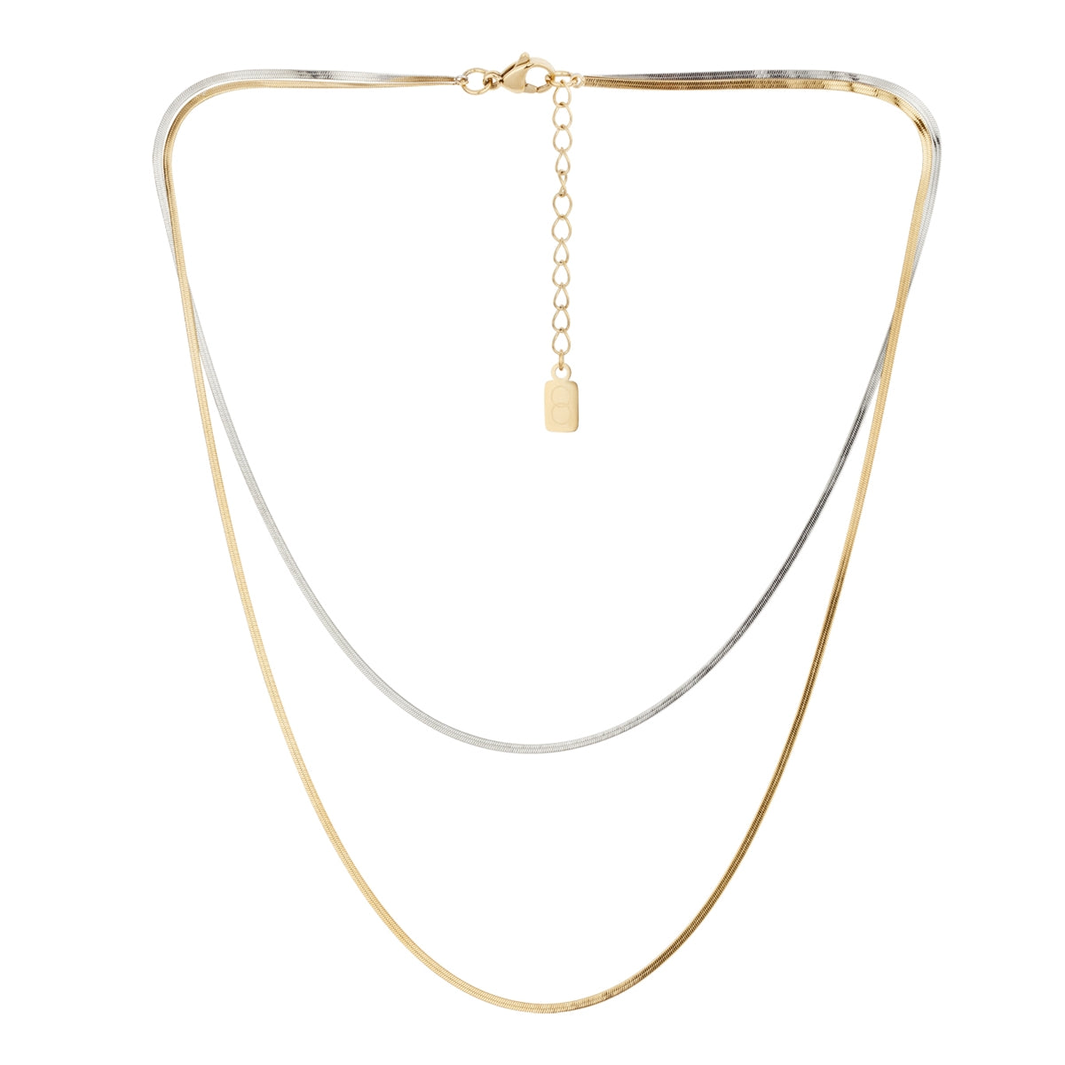 Over & Over 14k Gold Plated Two Tone Layer Necklace