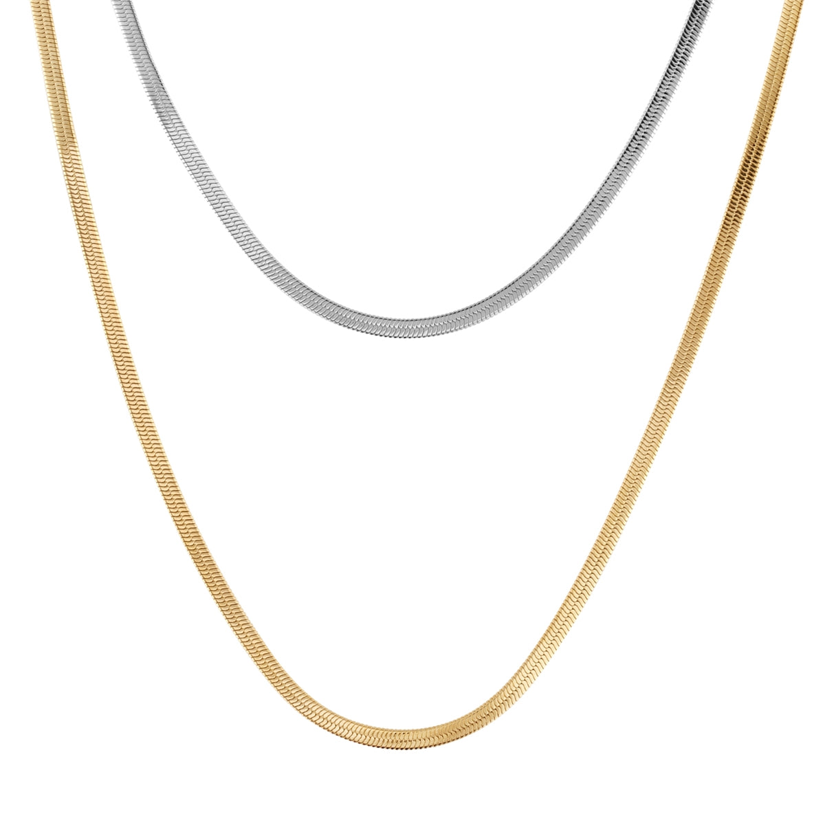 Over & Over 14k Gold Plated Two Tone Layer Necklace