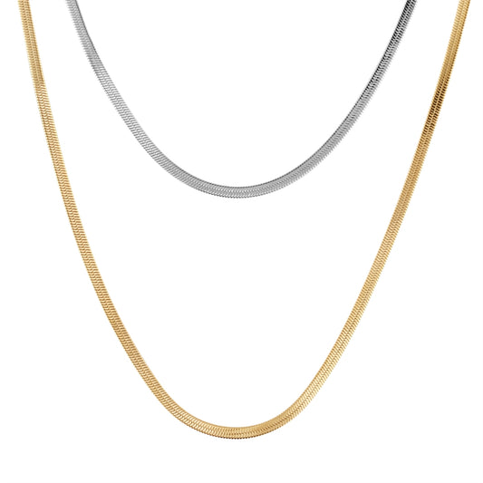 Over & Over 14k Gold Plated Two Tone Layer Necklace