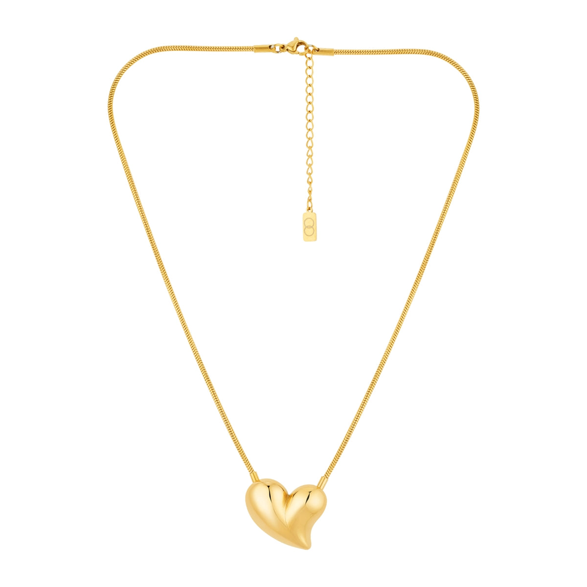 Over & Over Gold Curve Heart Necklace