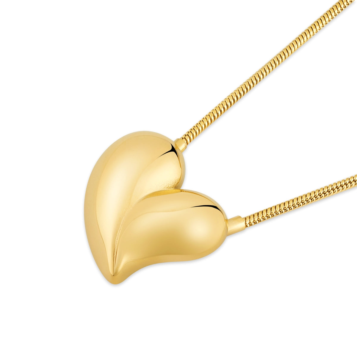 Over & Over Gold Curve Heart Necklace