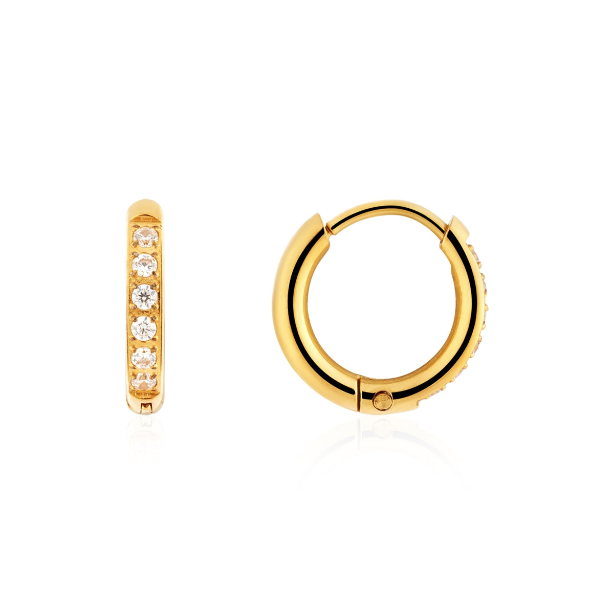 Over & Over Gold CZ Stud and Hoop Earring Set