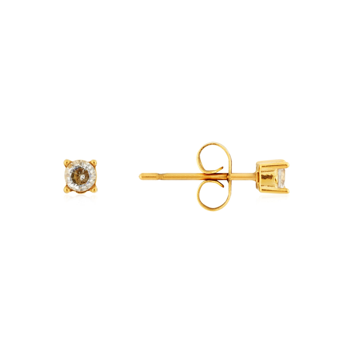 Over & Over Gold CZ Stud and Hoop Earring Set