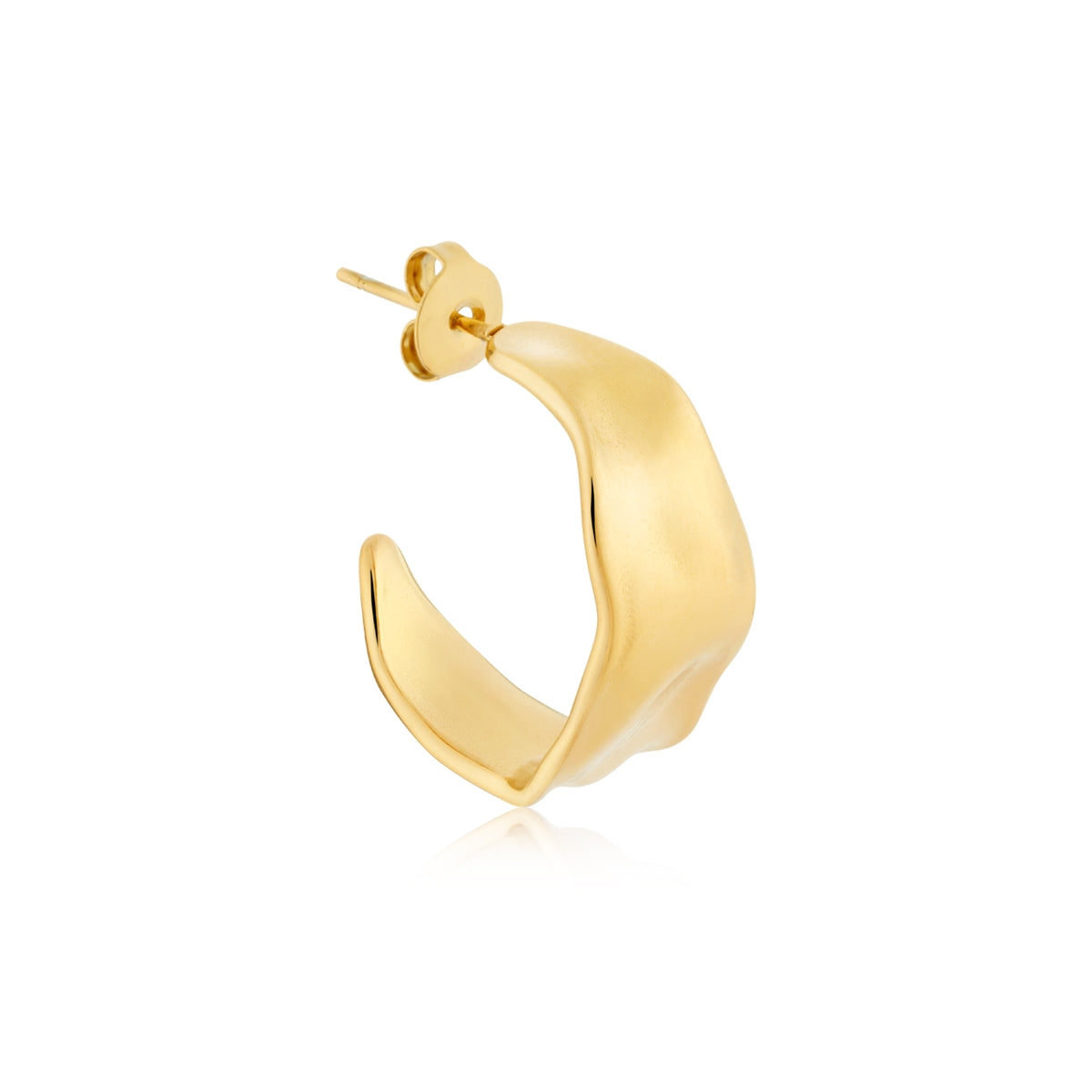 Over & Over Gold Hammered Hoop Earrings
