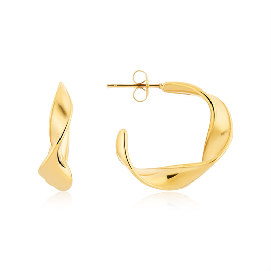 Over & Over Gold Twist Hoops Earrings