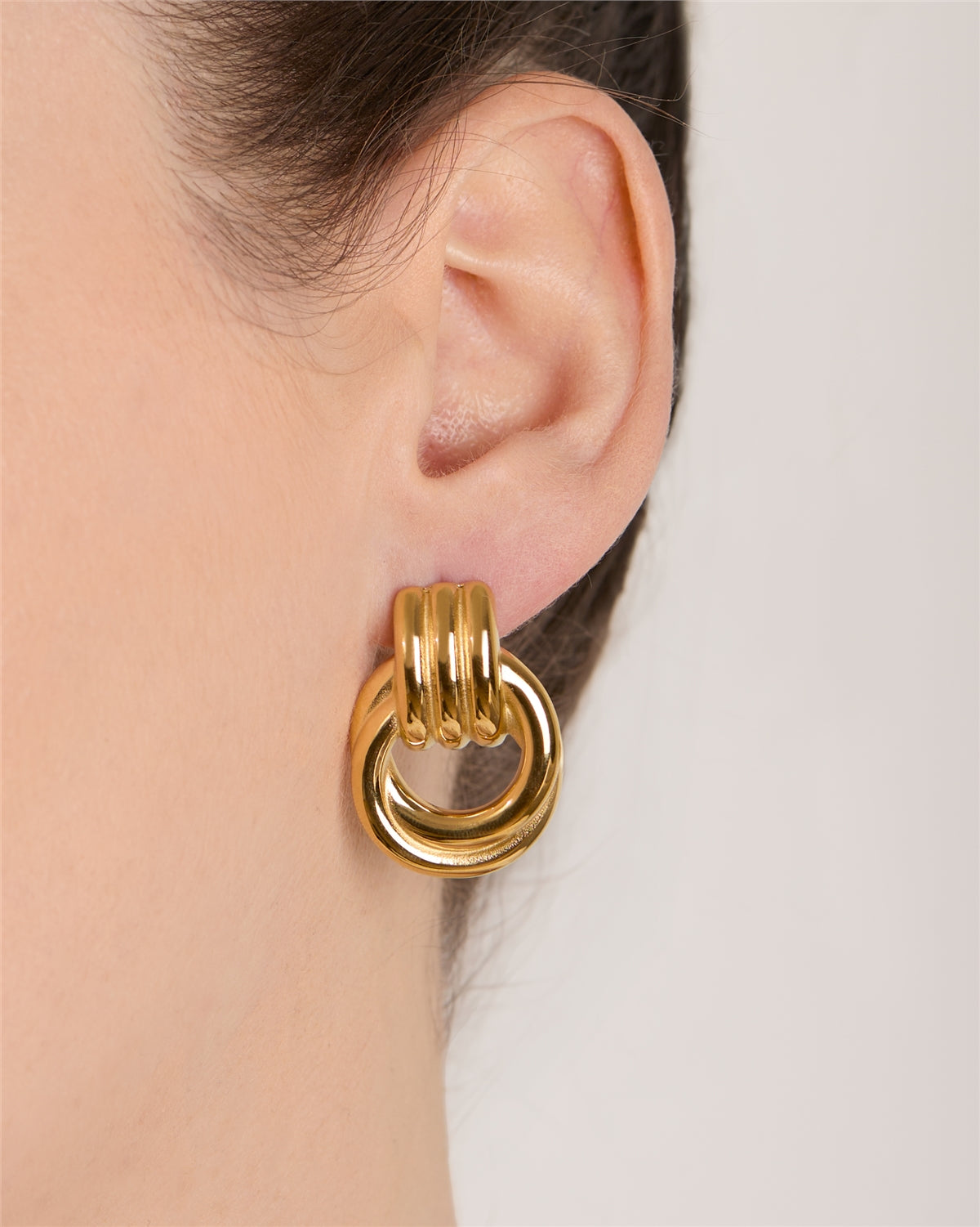 Over & Over Gold Vintage Circle Earrings