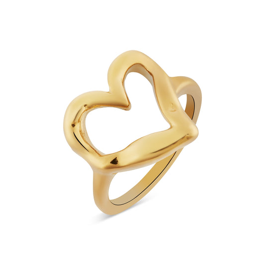Over & Over Gold Open Heart Ring