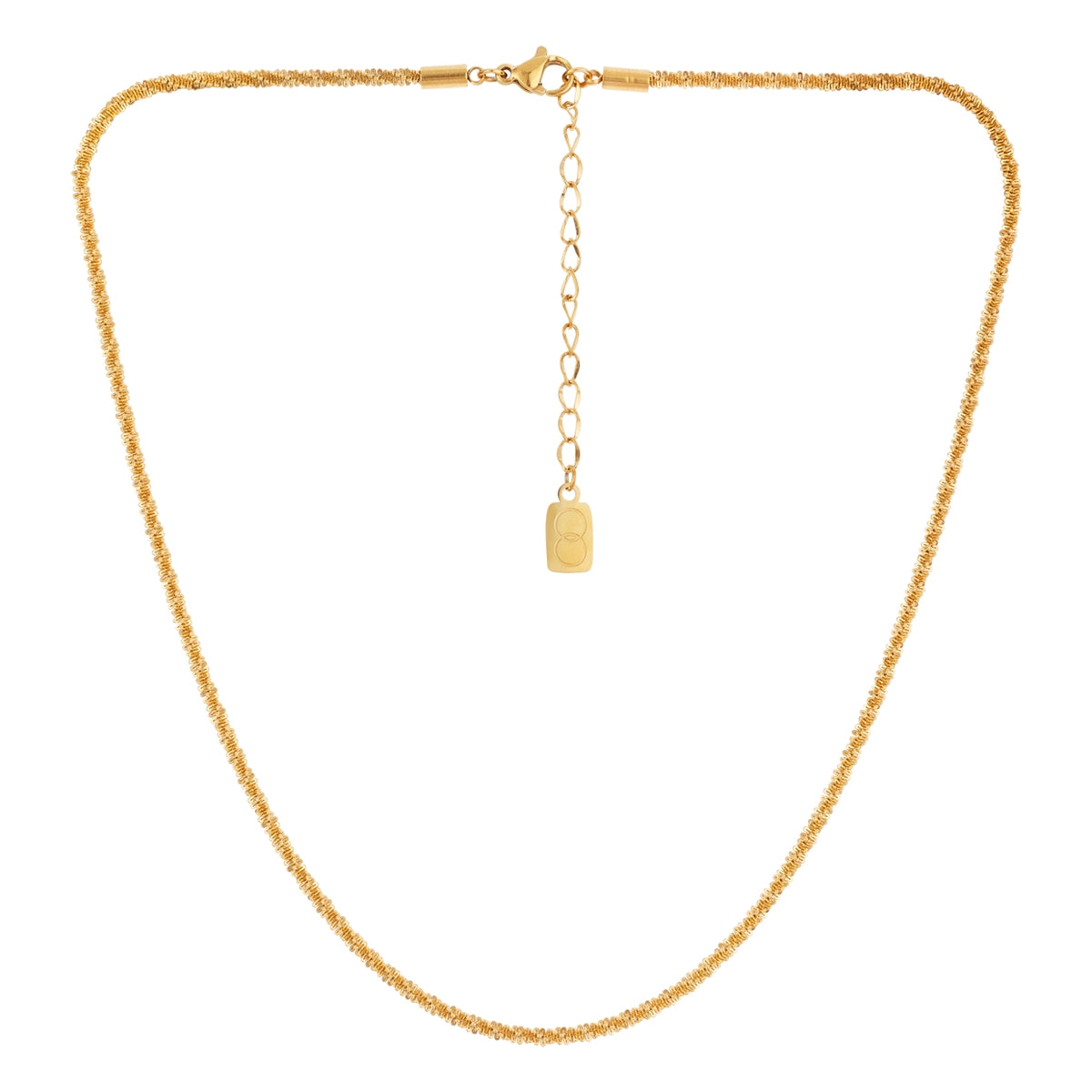 Over & Over Gold Woven Stud Necklace