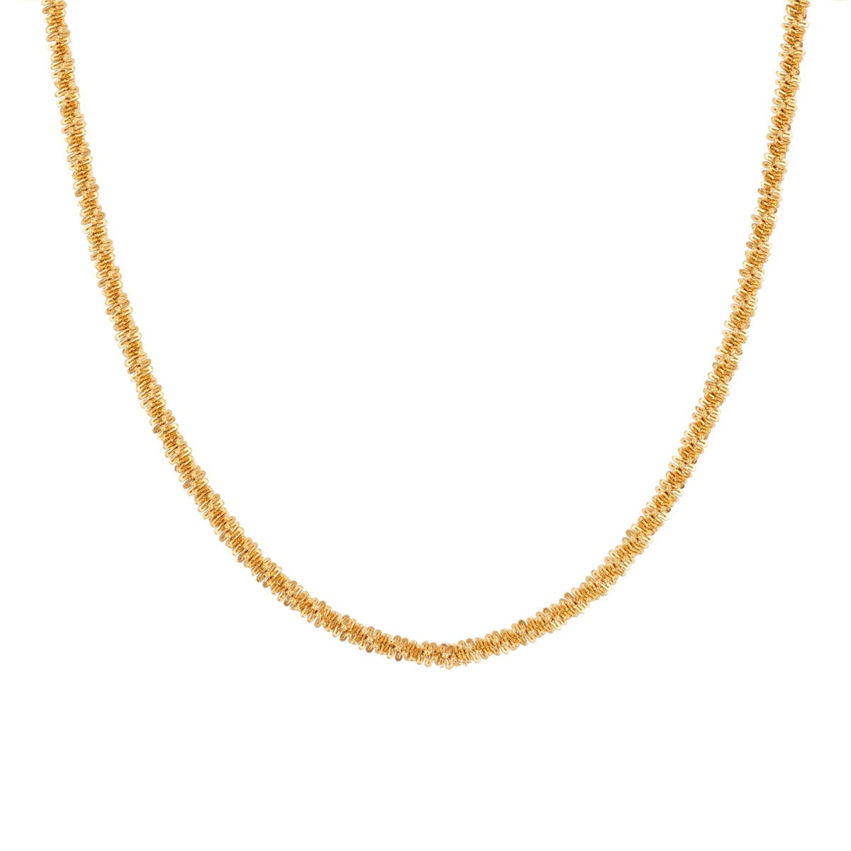 Over & Over Gold Woven Stud Necklace
