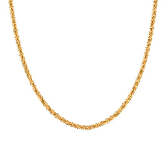 Over & Over Gold Woven Stud Necklace