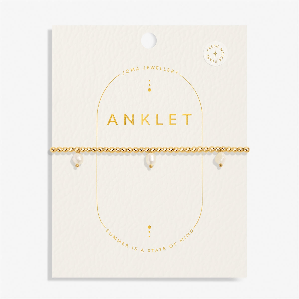 Joma Gold Style 3 Pearl Stretch Anklet