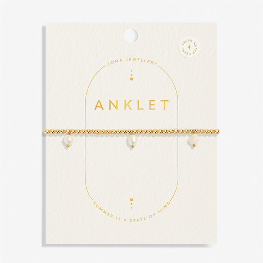 Joma Gold Style 3 Pearl Stretch Anklet