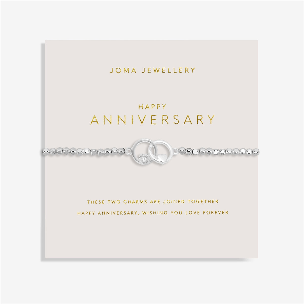 Joma Silver Interlocked Happy Anniversary Bracelet