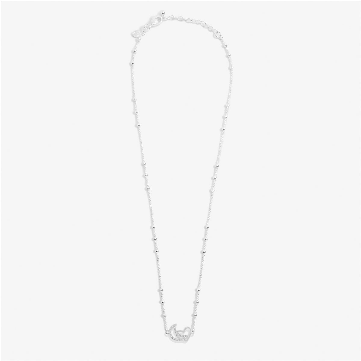 Joma Silver Interlocked Love You To the Moon Necklace