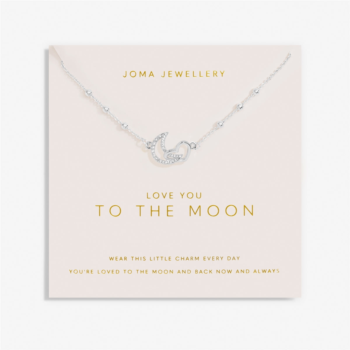 Joma Silver Interlocked Love You To the Moon Necklace