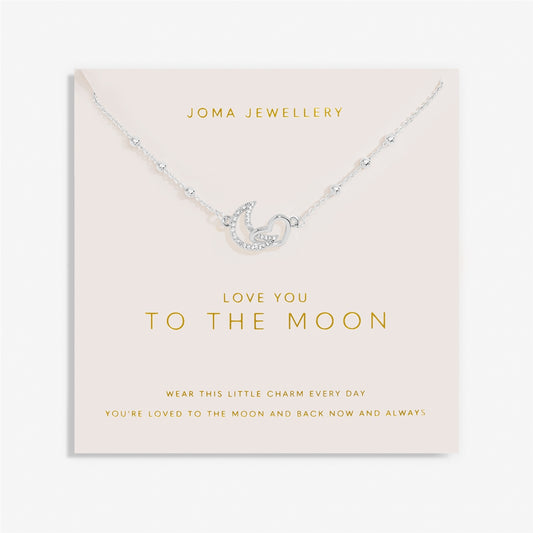 Joma Silver Interlocked Love You To the Moon Necklace