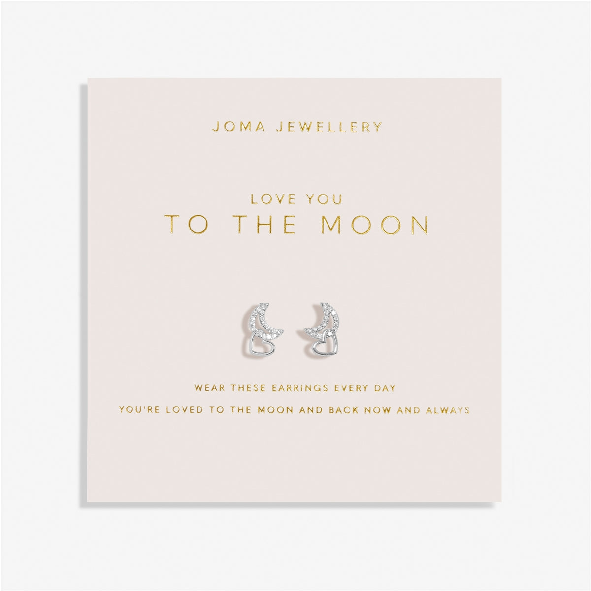 Joma Silver Interlocked Love You To the Moon Earrings