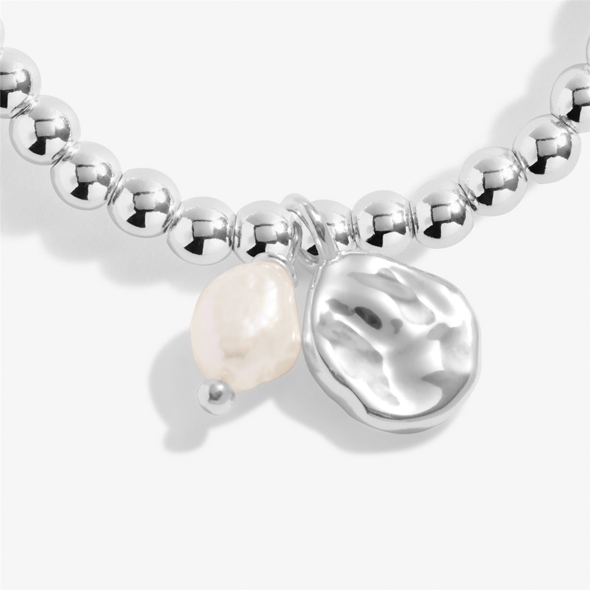 Joma Silver Style Pearl Stretch Anklet