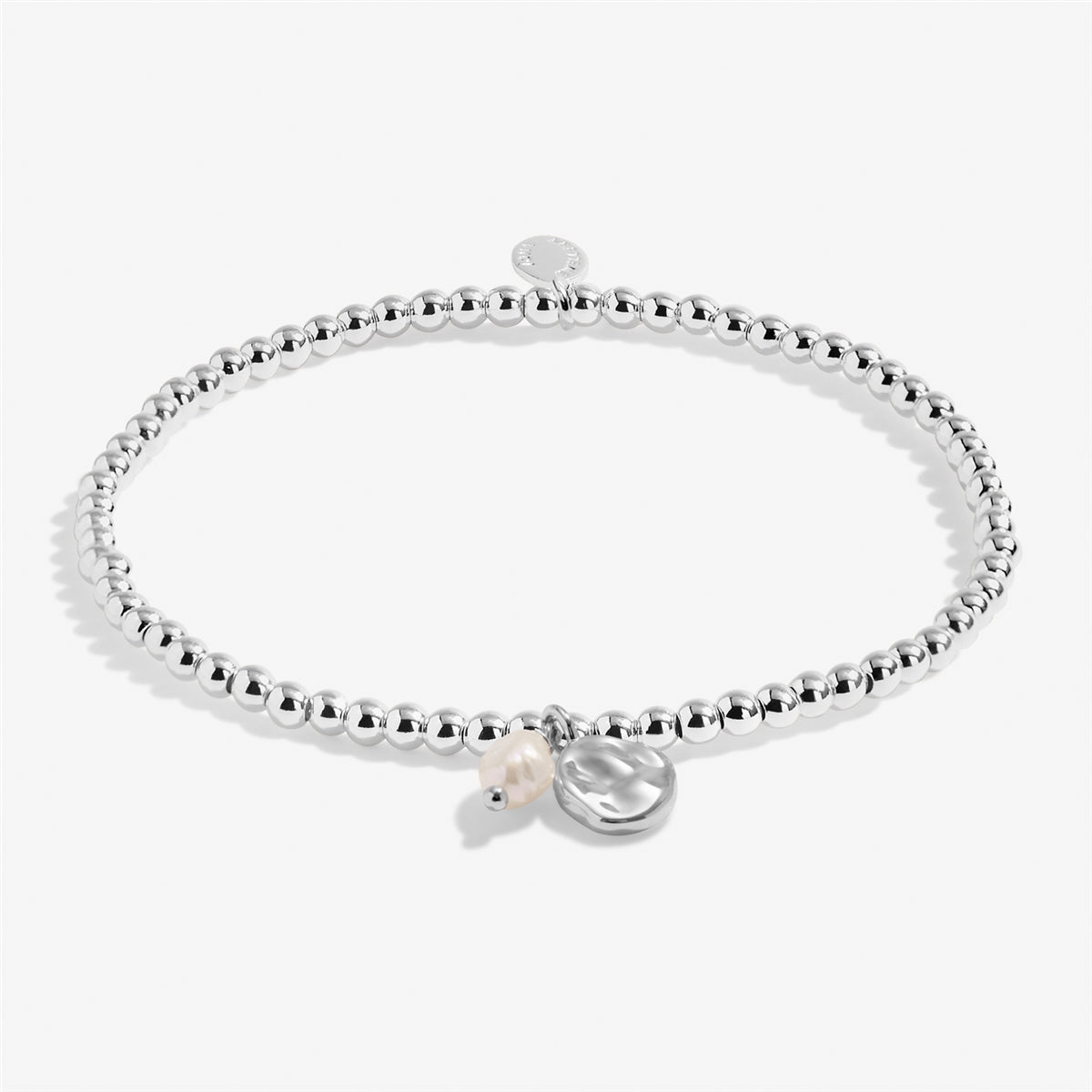 Joma Silver Style Pearl Stretch Anklet