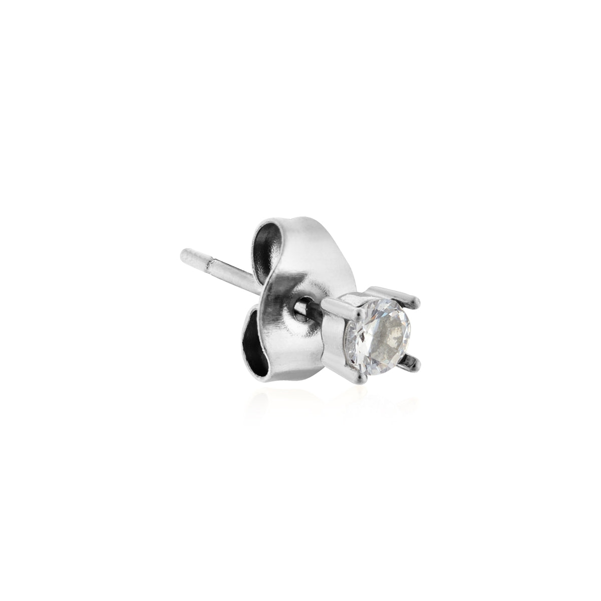 Over & Over Silver CZ Stud Hoop Earring Set
