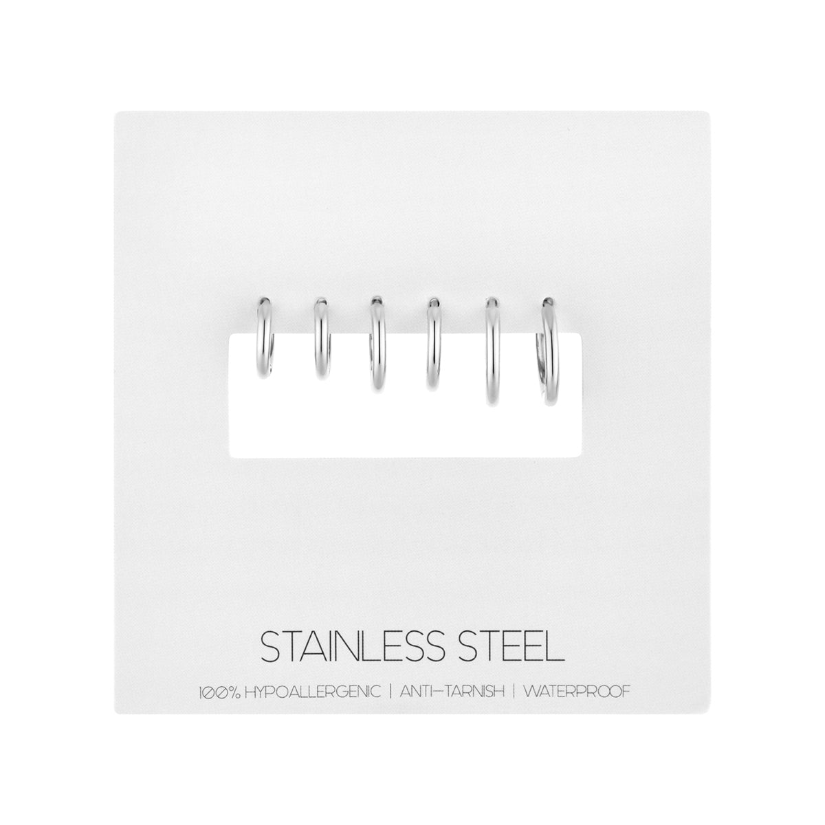 Over & Over Silver Plain 3 Hoop Earring Set