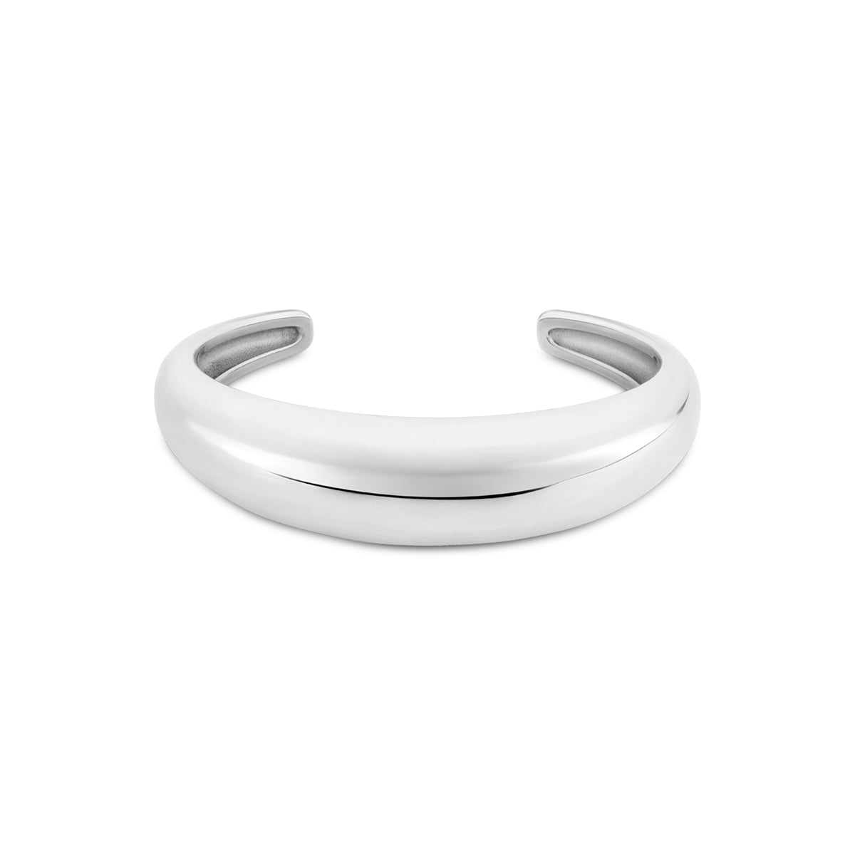 Over & Over Silver Puffy Open Bangle