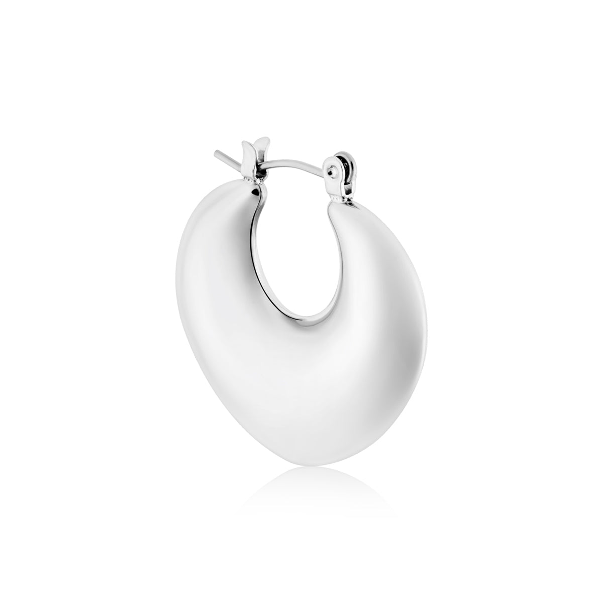 Over & Over Silver Puff Hoop Earrings