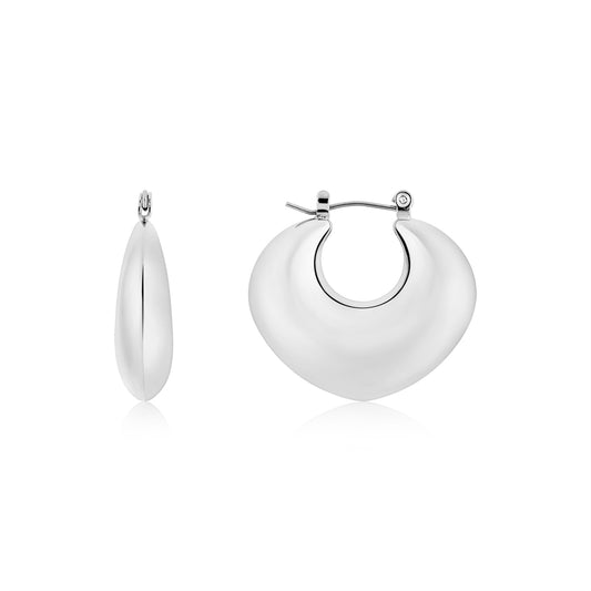 Over & Over Silver Puff Hoop Earrings