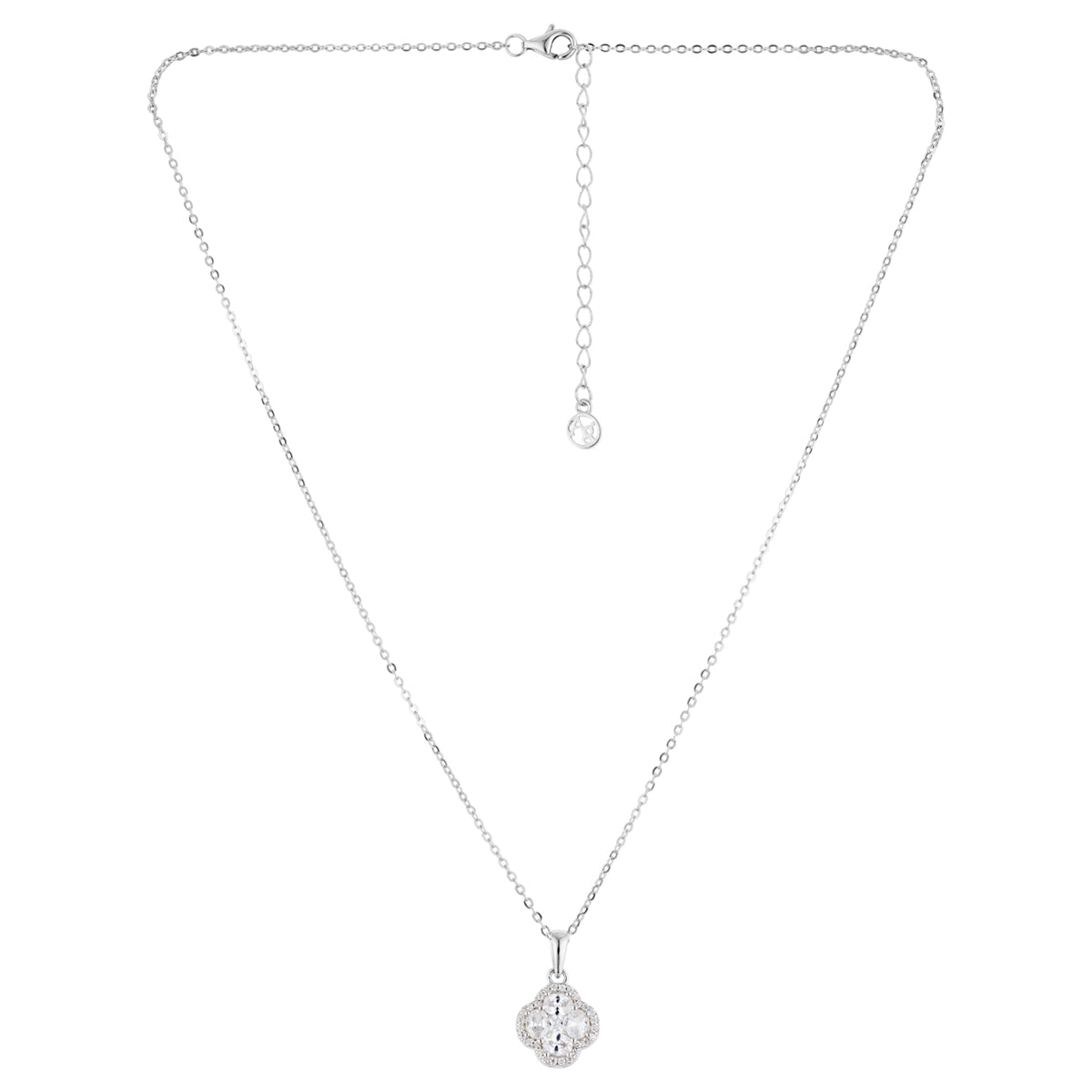Argento Silver Halo Clover Necklace