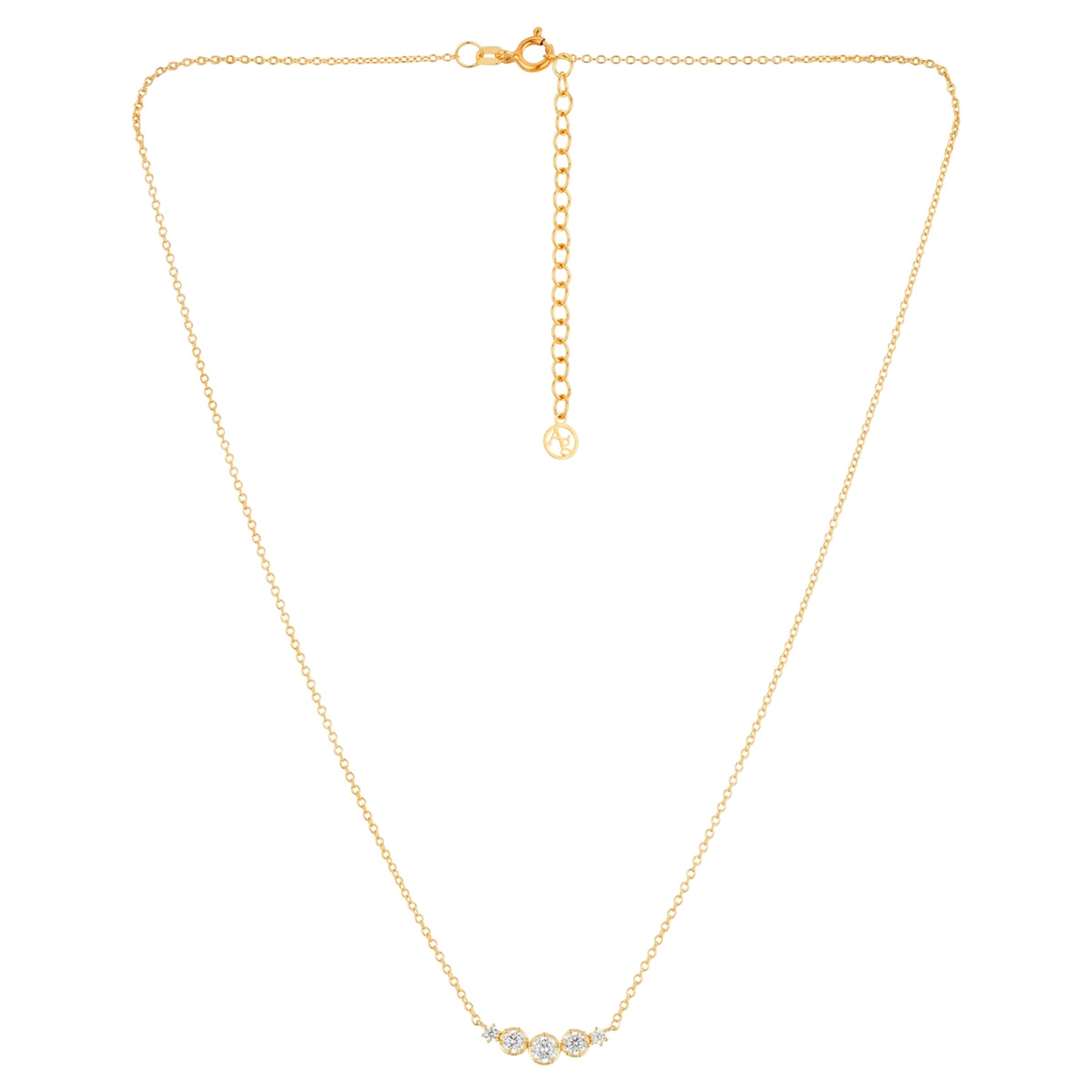 Argento Gold Row CZ Bezel Necklace