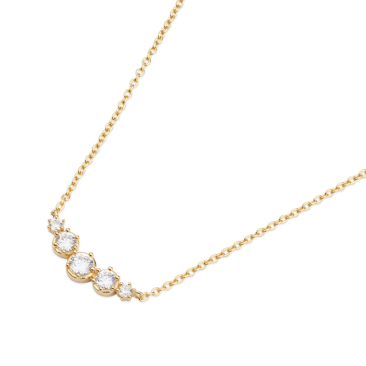 Argento Gold Row CZ Bezel Necklace