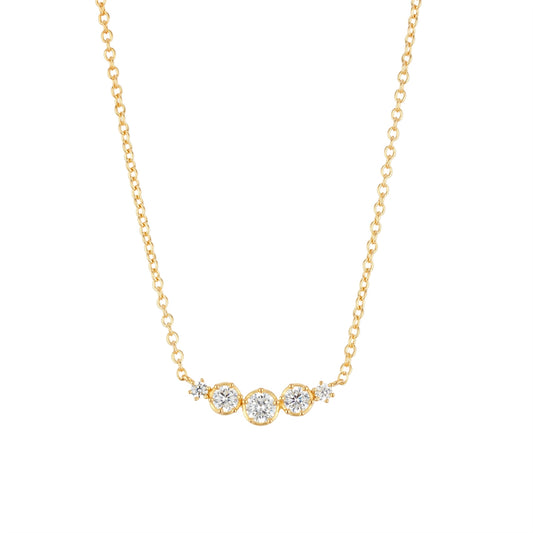 Argento Gold Row CZ Bezel Necklace