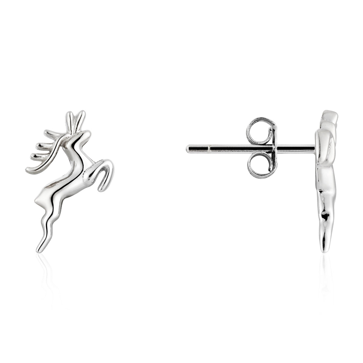 Argento Silver Reindeer Stud Earrings