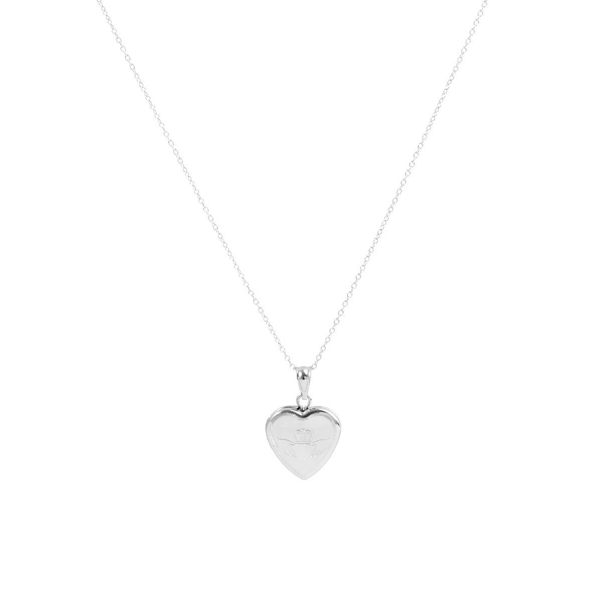 Argento Silver Claddagh Locket Necklace
