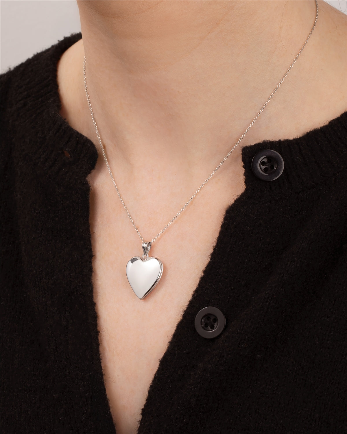 Argento Silver Heart Engravable Locket Necklace