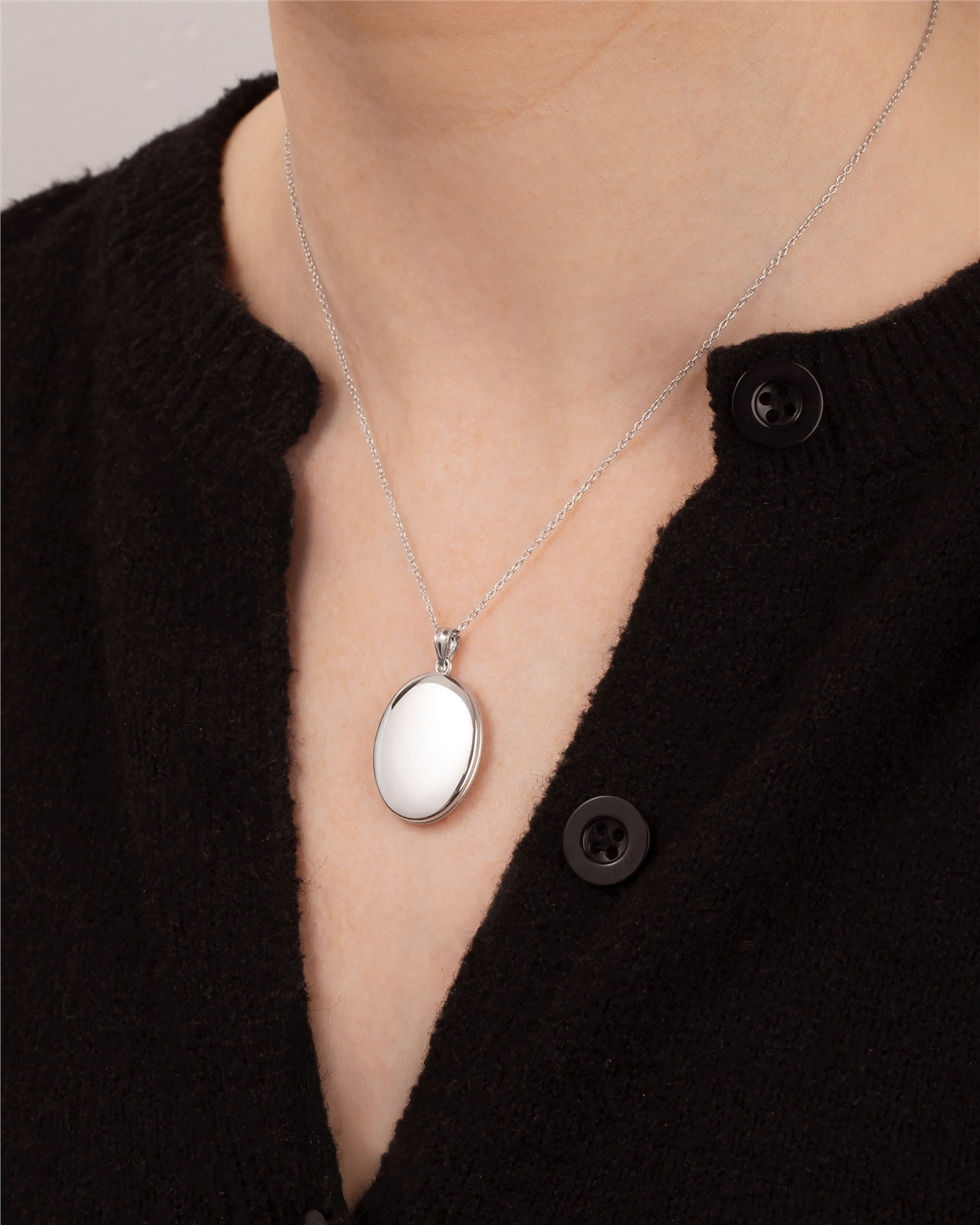 Argento Silver Oval Engravable Locket Necklace