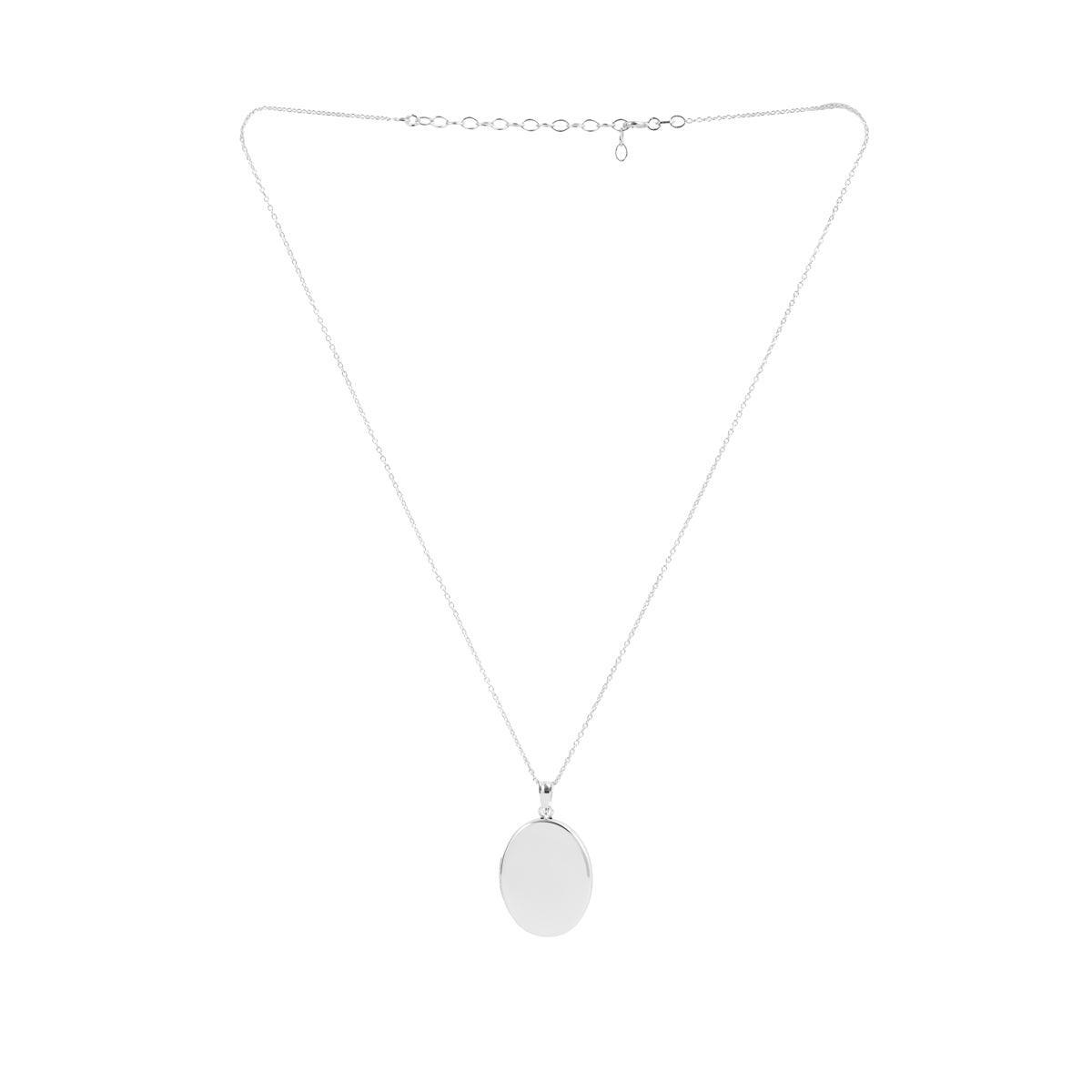 Argento Silver Oval Engravable Locket Necklace