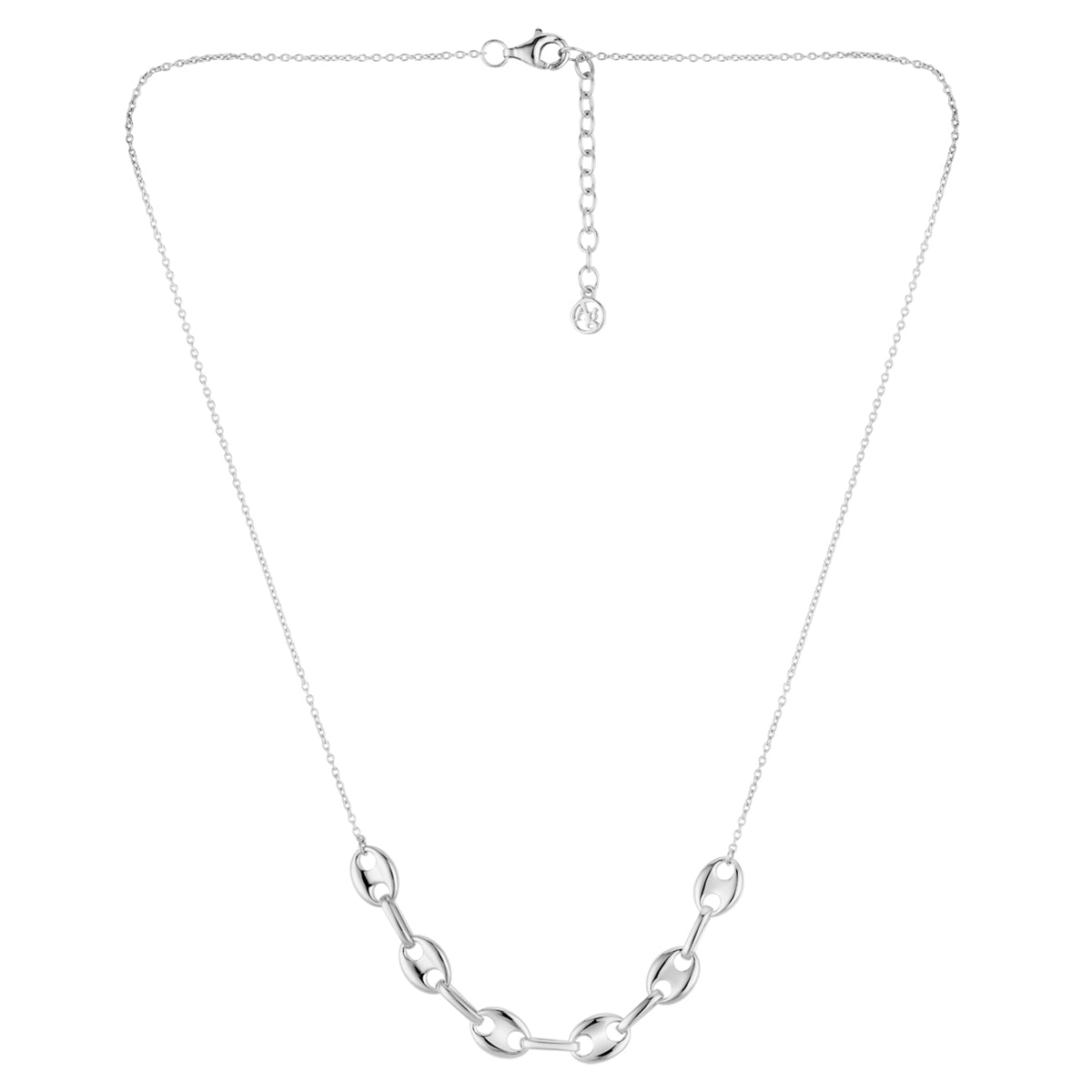 Argento Silver Coffee Bean Anchor Link Necklace