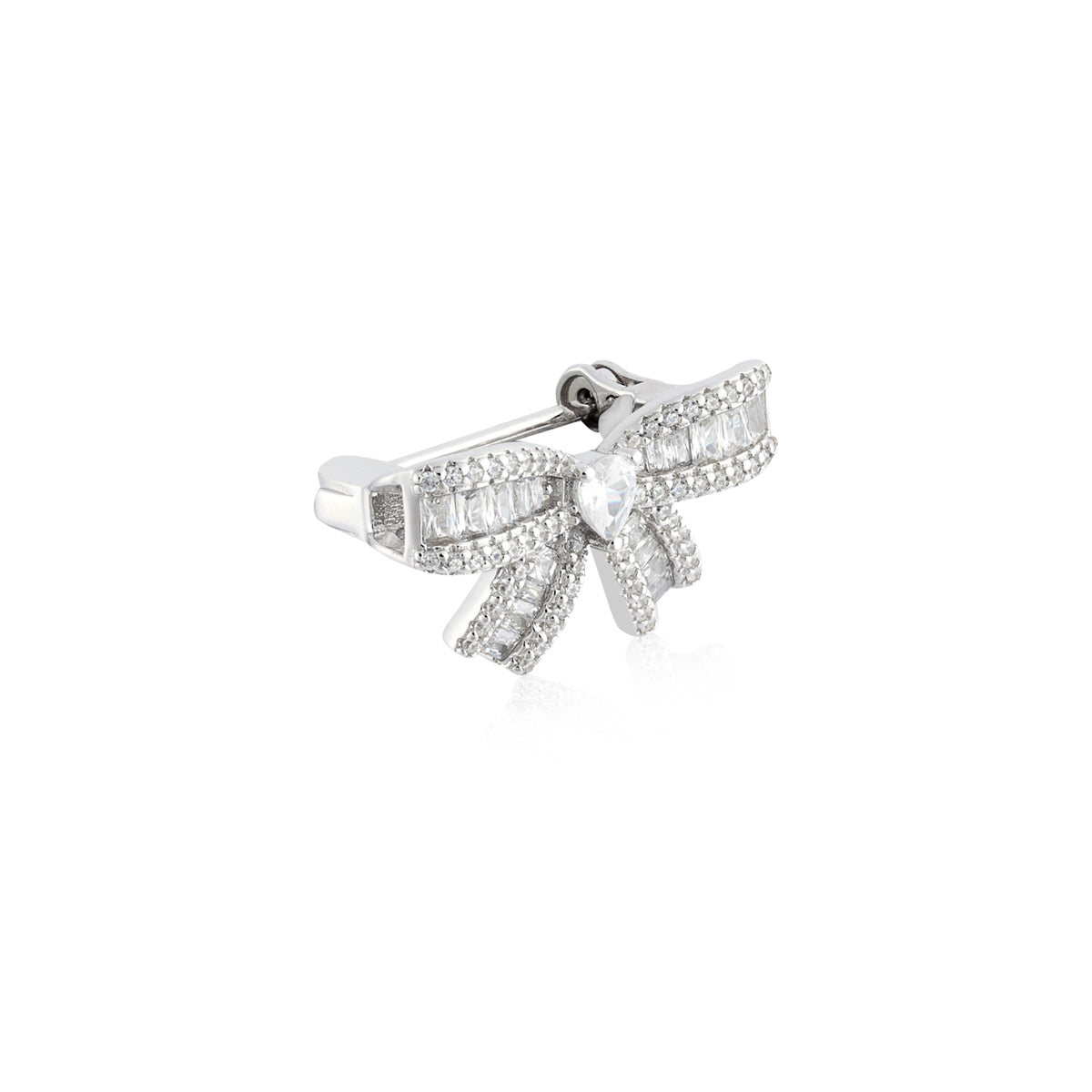 Argento Silver CZ Bow Brooch