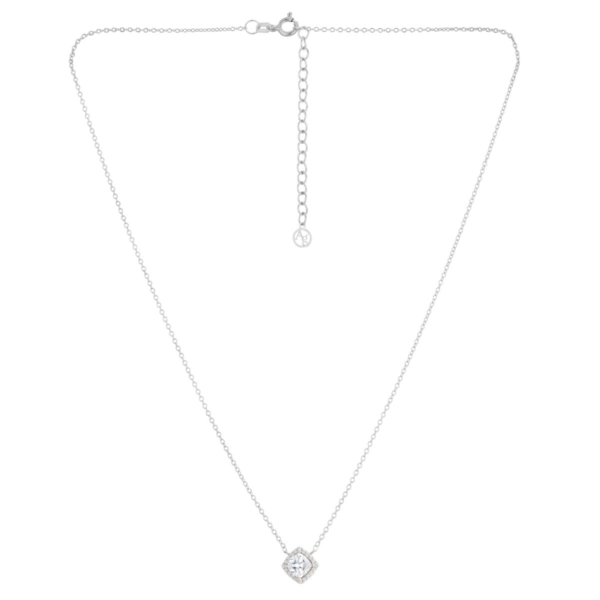 Argento Silver Diamond Halo Necklace