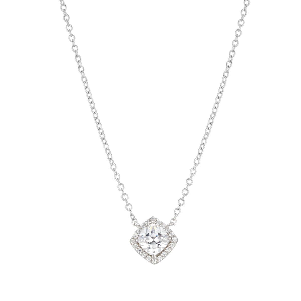 Argento Silver Diamond Halo Necklace