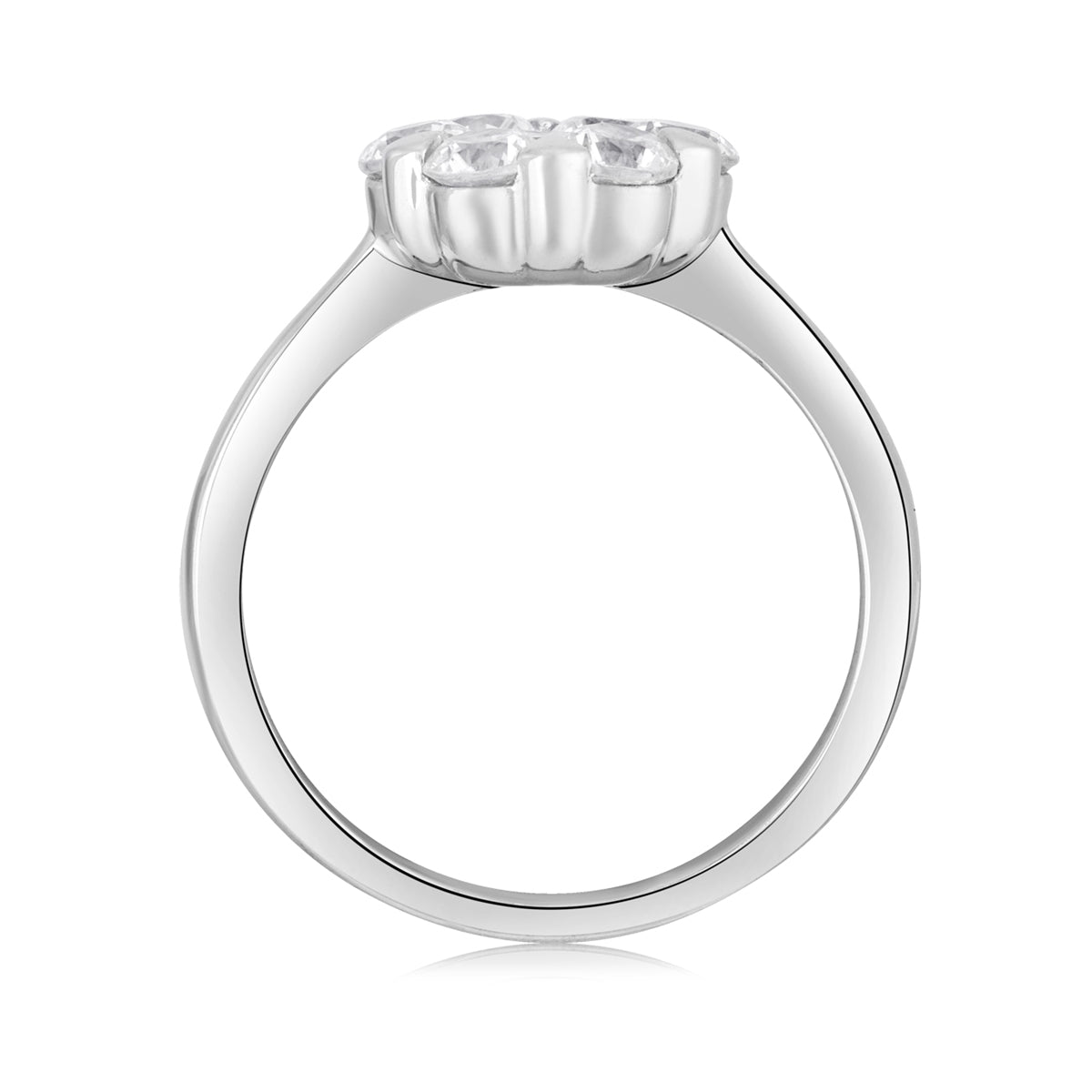 Argento Silver Floral CZ Halo Ring