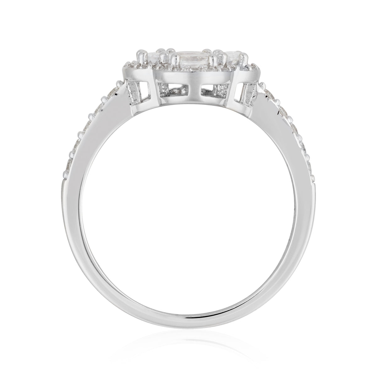Argento Silver Halo Clover Ring
