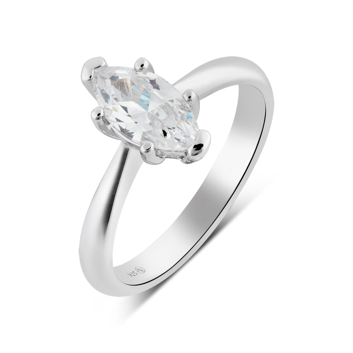 Argento Silver Marquise CZ Solitaire Ring