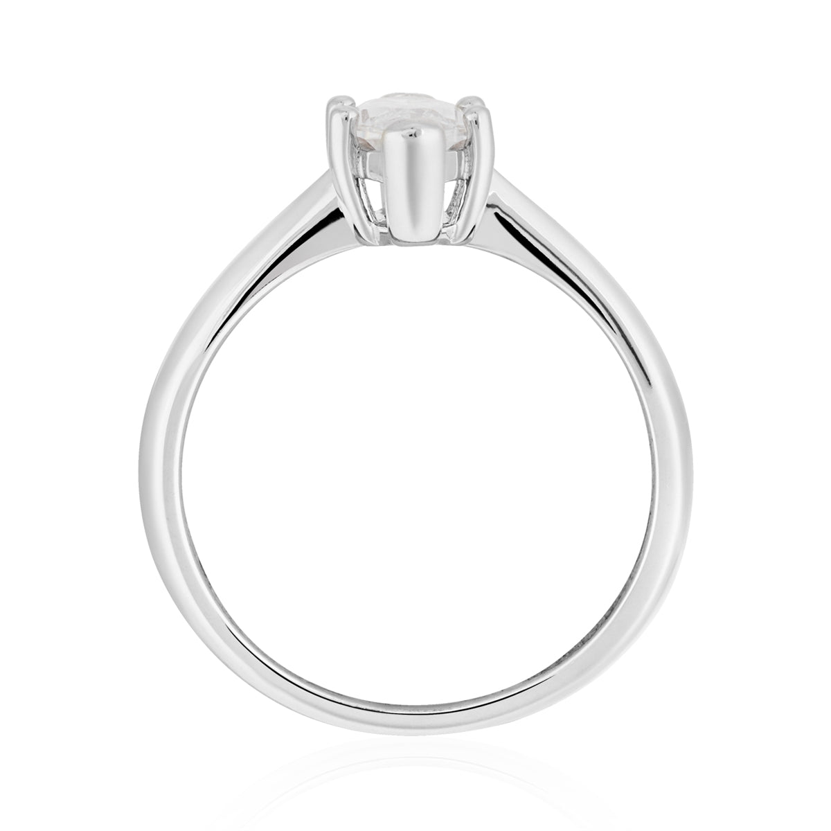 Argento Silver Marquise CZ Solitaire Ring