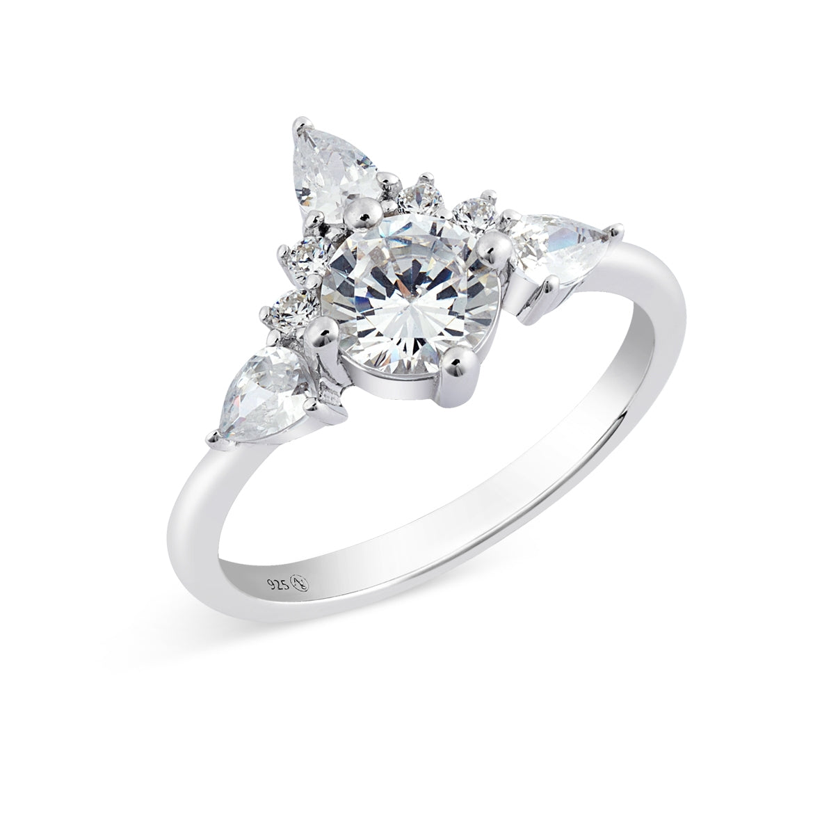 Argento Silver Wishbone Solitaire Ring
