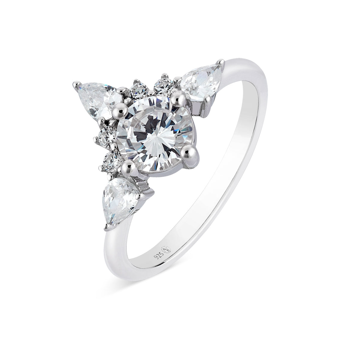 Argento Silver Wishbone Solitaire Ring